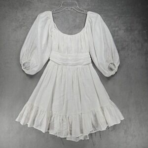 Hello Molly This Is Espionage White Balloon Sleeve Tie-Back Whimsical Fairy XS 2